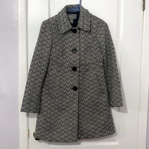 Ann Taylor Herringbone Print Coat
